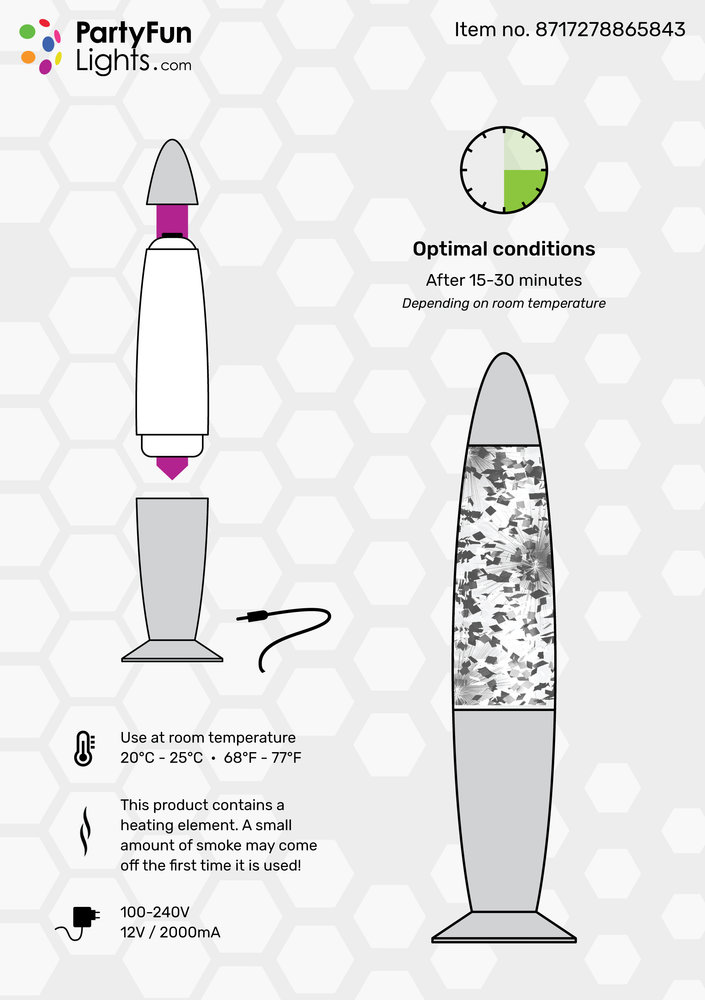 PartyFunLights Farbwechselnde LED-Glitzerlampe