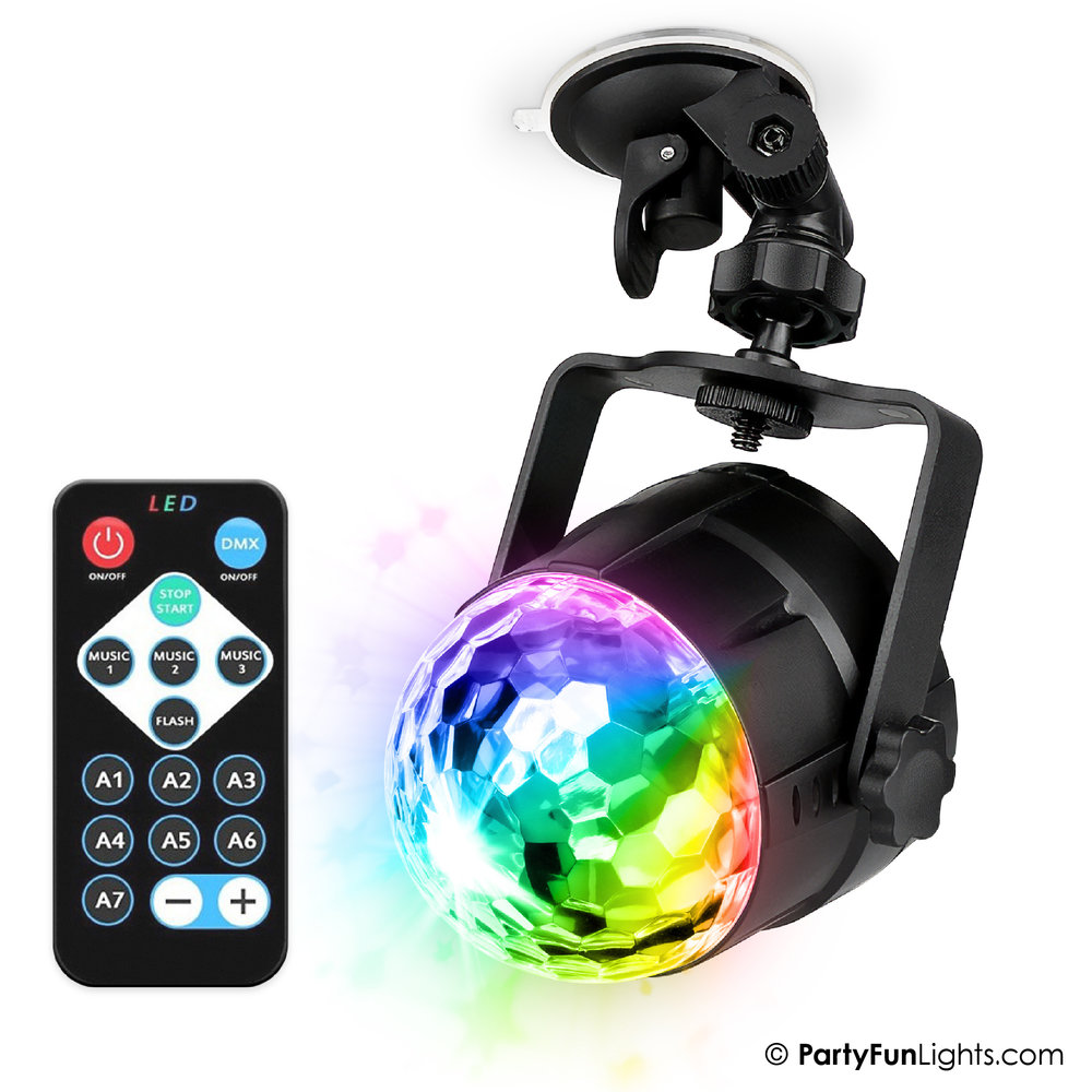 PartyFunLights Lampe Disco Projecteur de fête alimenté par USB avec ventouse et télécommande PartyFunLights Lampe Disco Projecteur de fête alimenté par USB avec ventouse et télécommande