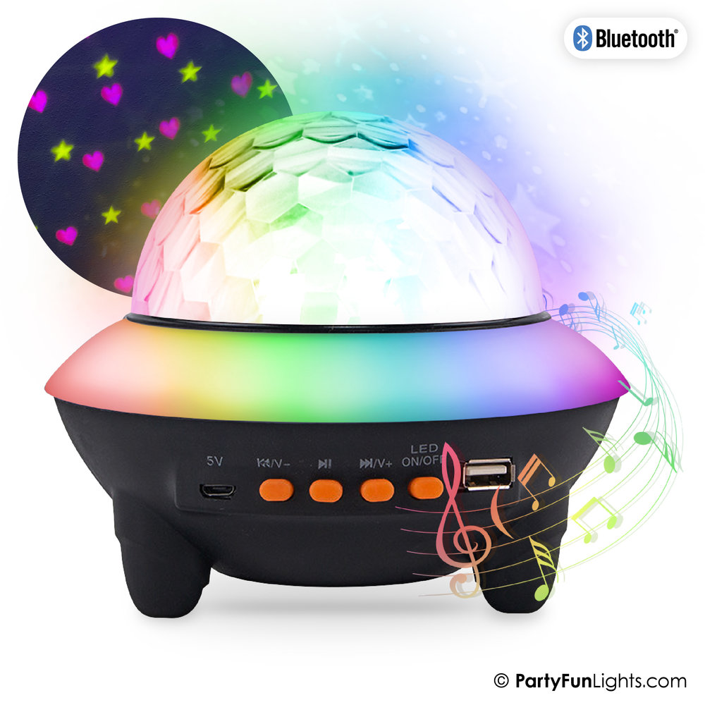 PartyFunLights Bluetooth UFO Starlight Party Lautsprecher mit Fernbedienung