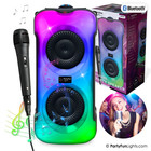 PartyFunLights Bluetooth Karaoke Party Set - front wisselt van kleur - incl. microfoon