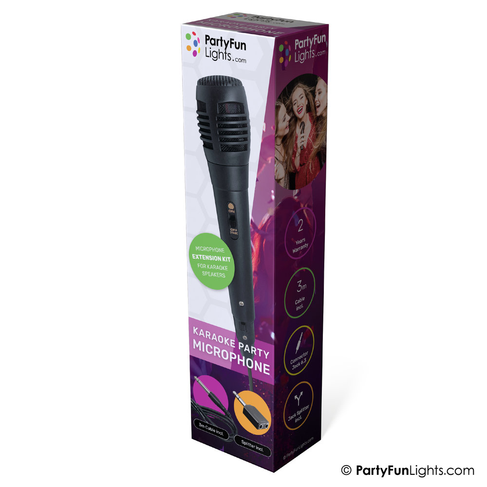 PartyFunLights Microfoonuitbreidingsset voor karaokesets incl. ingangssplitter en snoer PartyFunLights Microfoonuitbreidingsset voor karaokesets incl. ingangssplitter en snoer