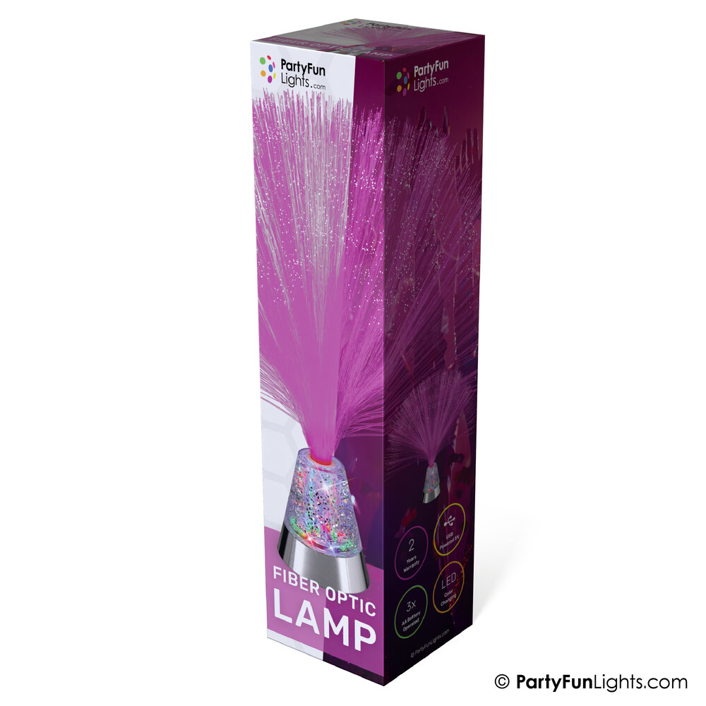 PartyFunLights Farbwechselnde LED Glasfaser-Glitzerlampe PartyFunLights Farbwechselnde LED Glasfaser-Glitzerlampe