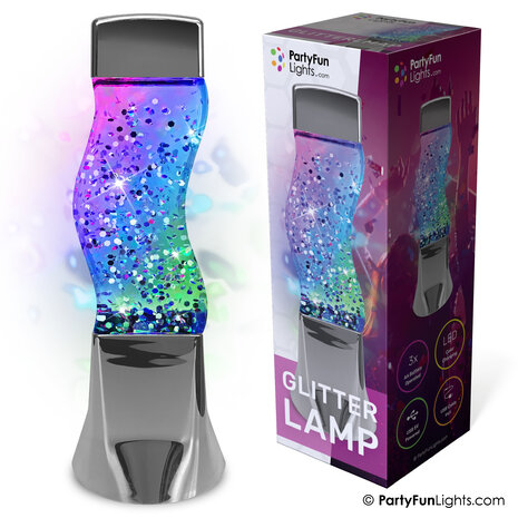 PartyFunLights Kleur veranderende LED Glitter Lamp PartyFunLights Kleur veranderende LED Glitter Lamp
