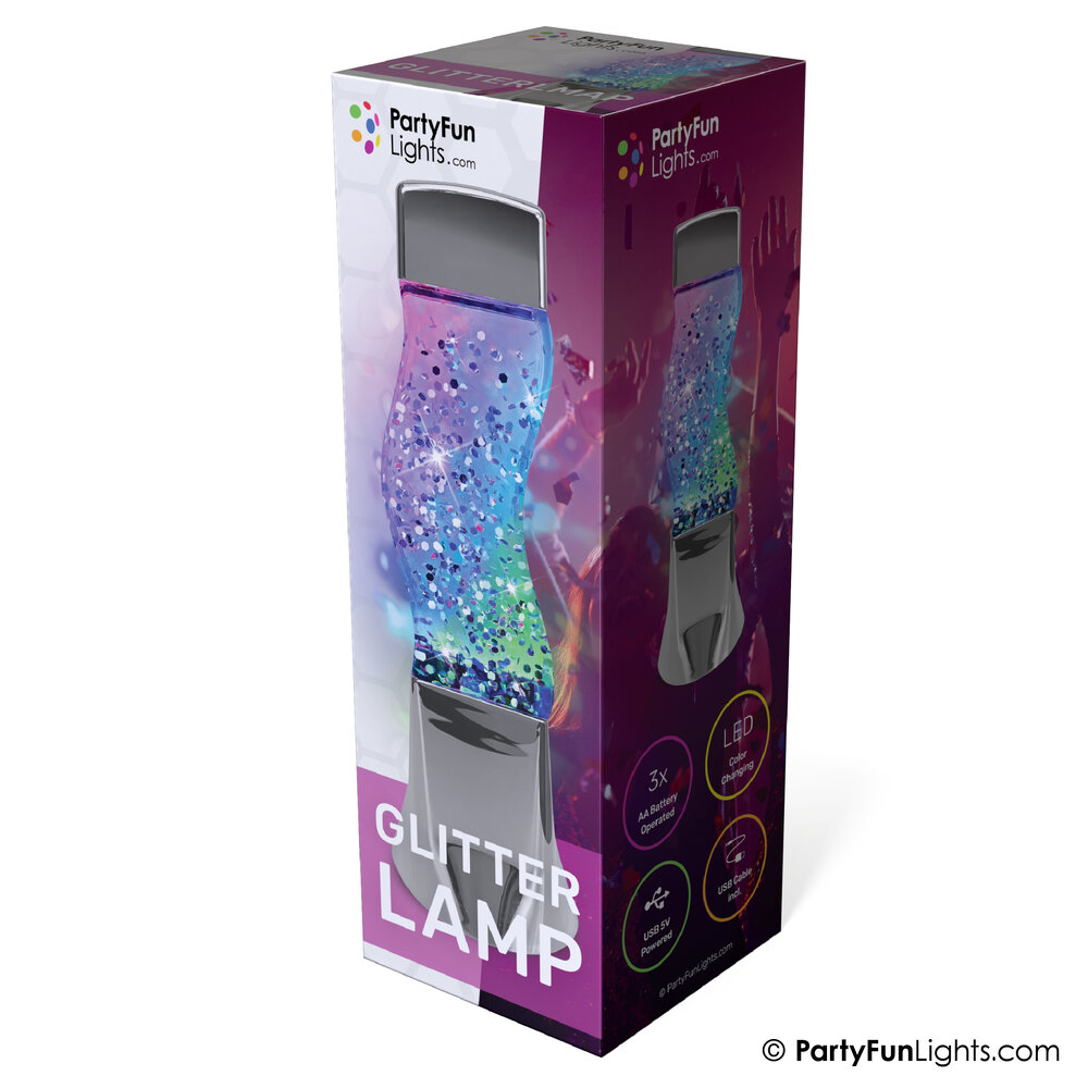 PartyFunLights Kleur veranderende LED Glitter Lamp PartyFunLights Kleur veranderende LED Glitter Lamp
