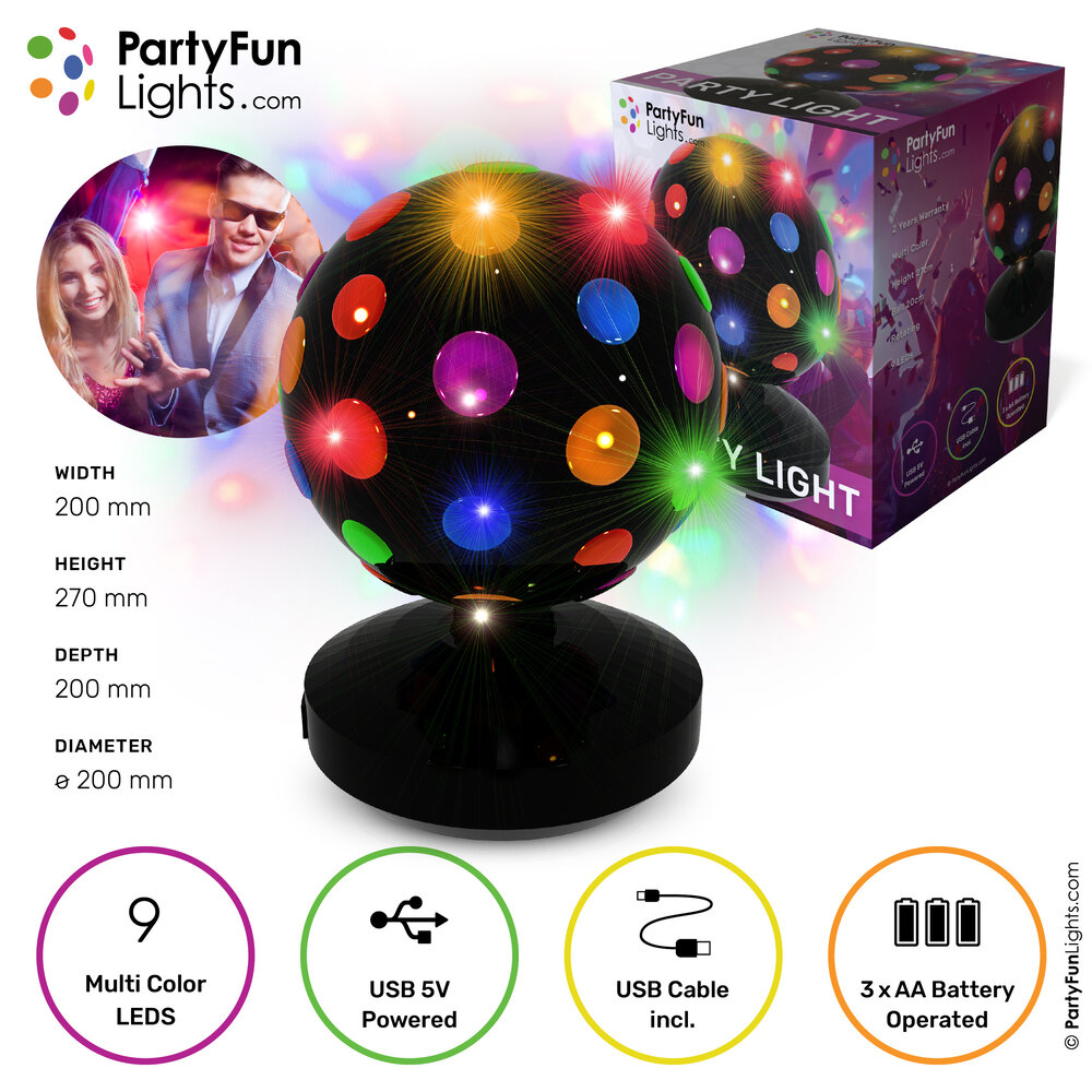 PartyFunLights Lampe de fête USB multicolore