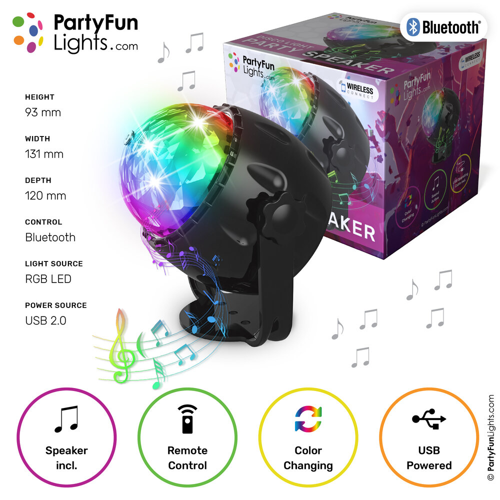 PartyFunLights Diskolicht-Party-Lautsprecher mit Fernbedienung PartyFunLights Diskolicht-Party-Lautsprecher mit Fernbedienung