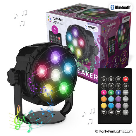 PartyFunLights Lumière de discothèque PAR 6 LED avec télécommande
