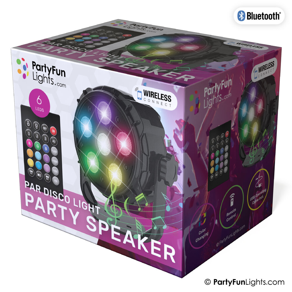 PartyFunLights Lumière de discothèque PAR 6 LED avec télécommande