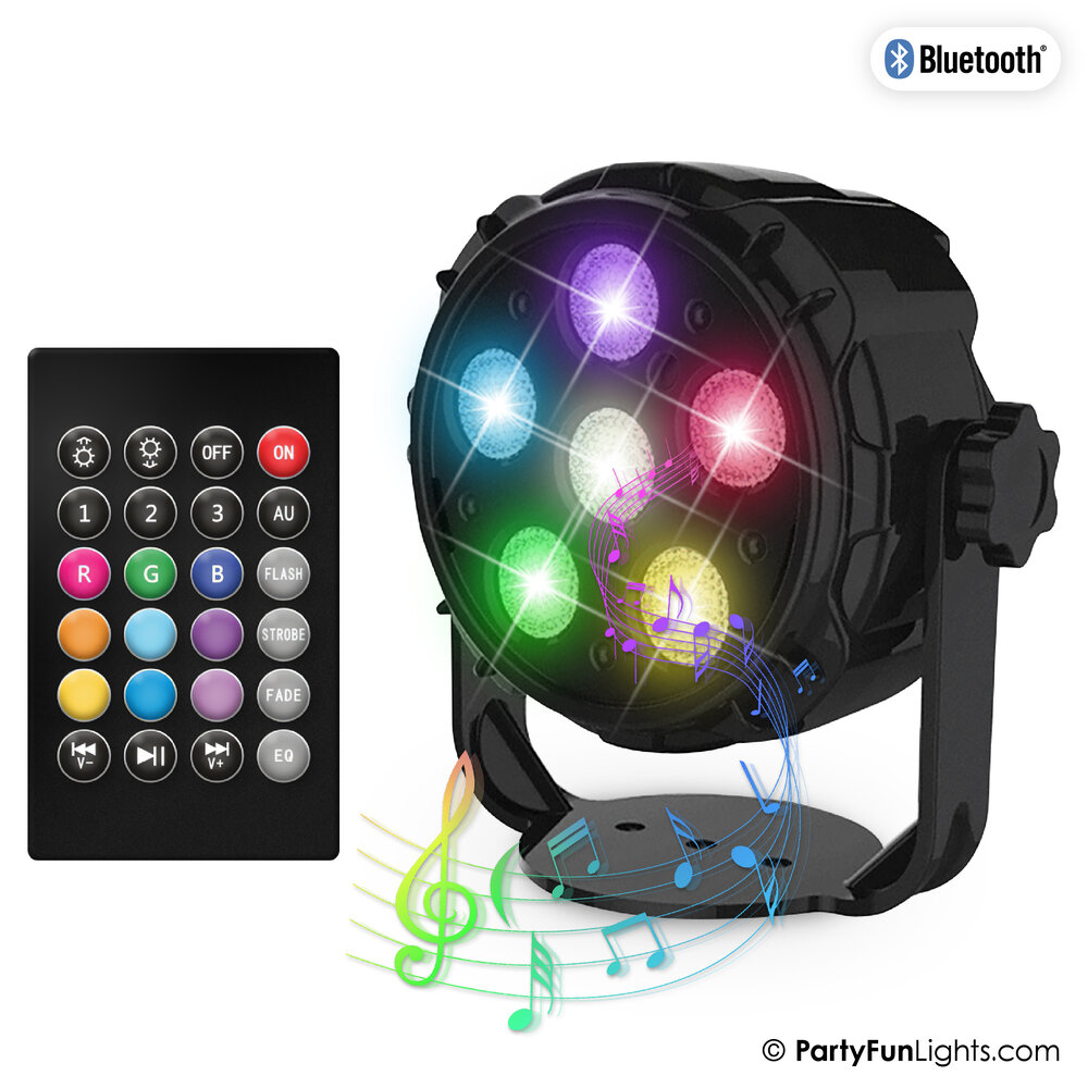 PartyFunLights Lumière de discothèque PAR 6 LED avec télécommande
