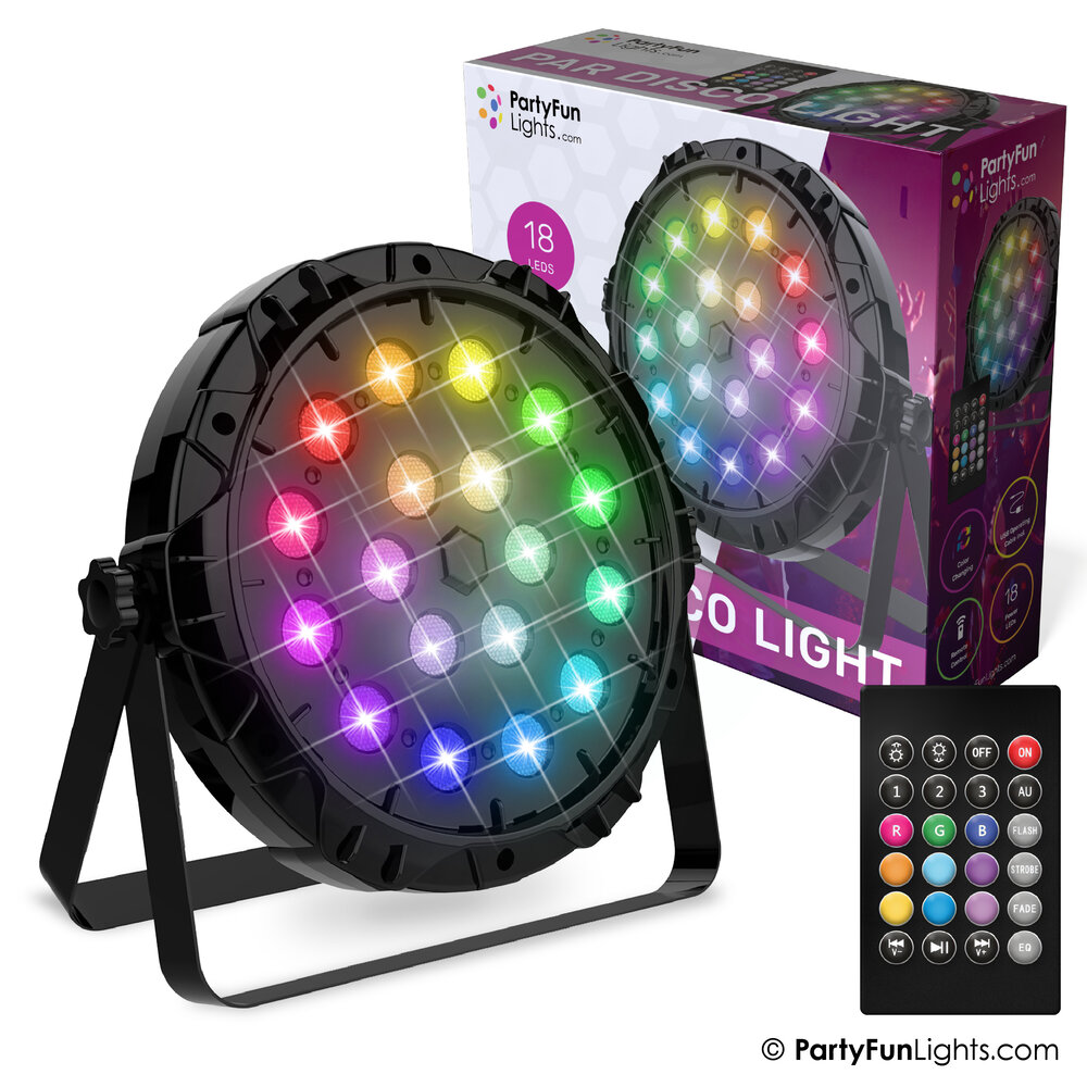 PartyFunLights 18 LED PAR Disco Light with Remote Control