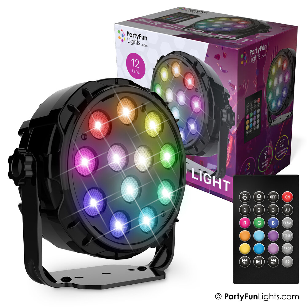 PartyFunLights 12 LED PAR Discolicht mit Fernbedienung