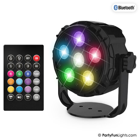 PartyFunLights 6 LED PAR Disco Lamp met afstandsbediening PartyFunLights 6 LED PAR Disco Lamp met afstandsbediening