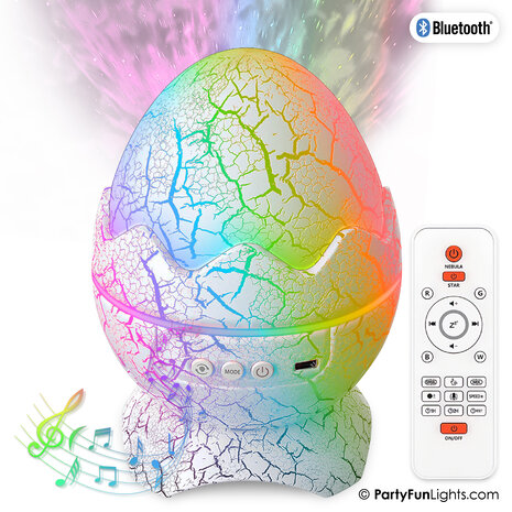 PartyFunLights Starlight Projection Dino Egg Speaker