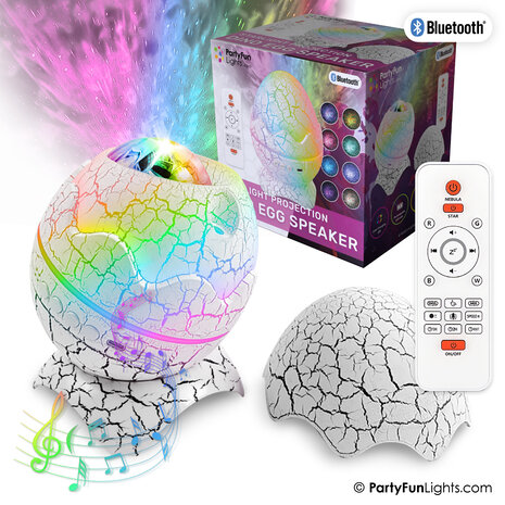 PartyFunLights Starlight Projection Dino Egg Speaker
