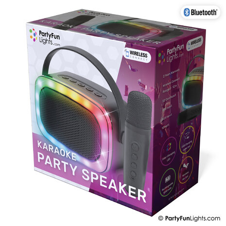 PartyFunLights Karaoke Party Speaker with Light Effects