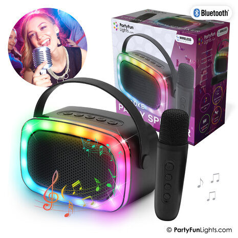 PartyFunLights Karaoke Party Speaker with Light Effects