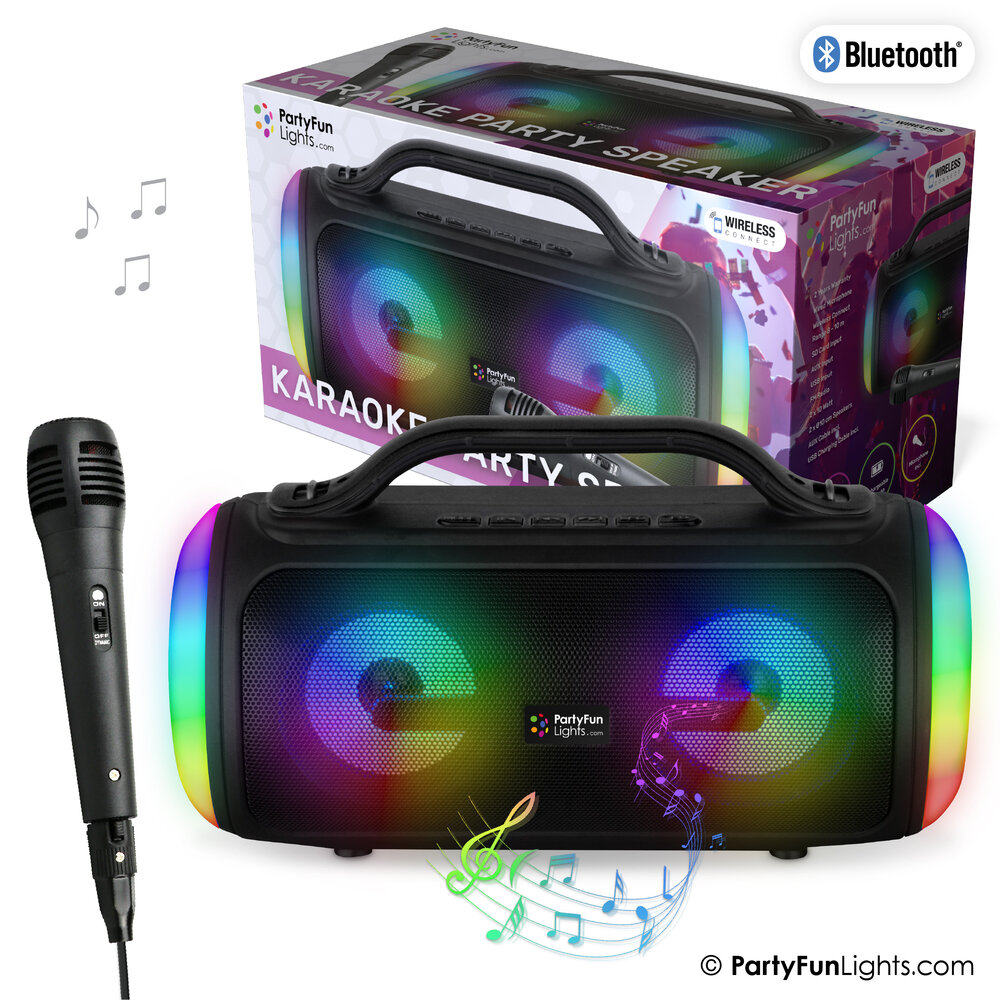 PartyFunLights Karaoke Party Speaker with Light Effects