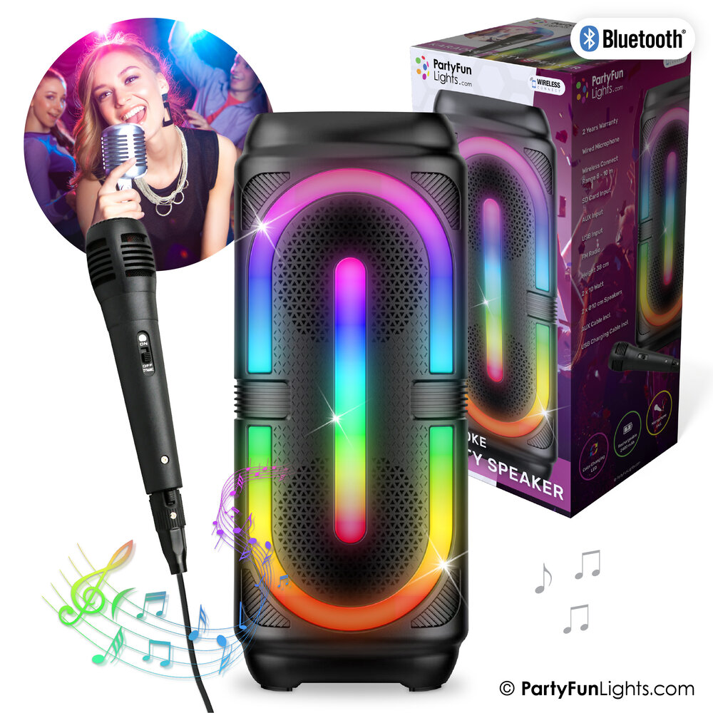 PartyFunLights Karaoke Party Speaker with Light Effects