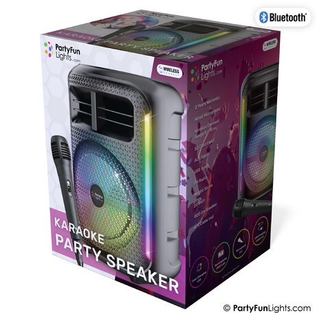 PartyFunLights Karaoke Party Speaker with Light Effects