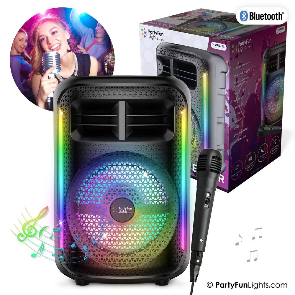 PartyFunLights Karaoke Party Speaker with Light Effects