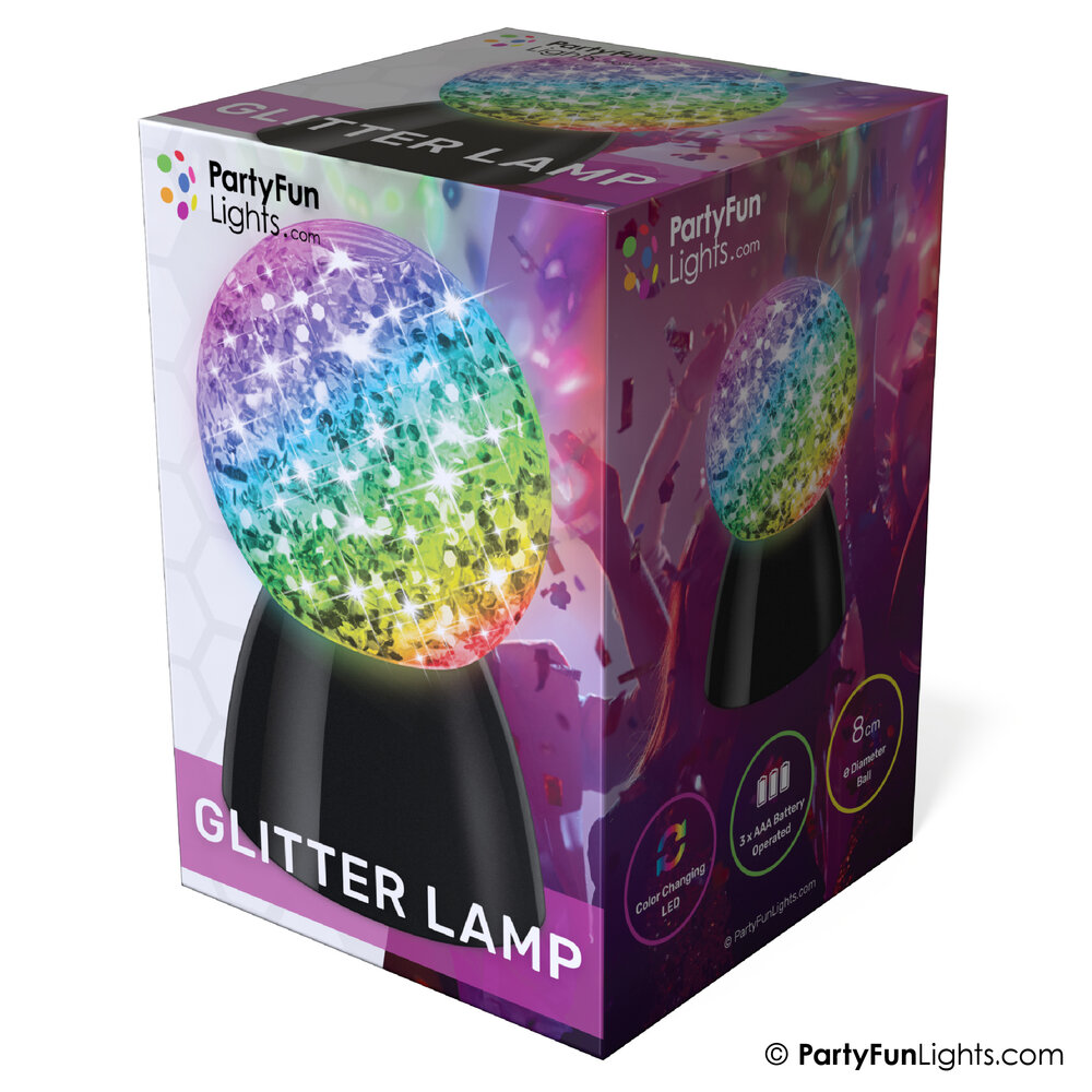 PartyFunLights Glitter Ball Color Changing
