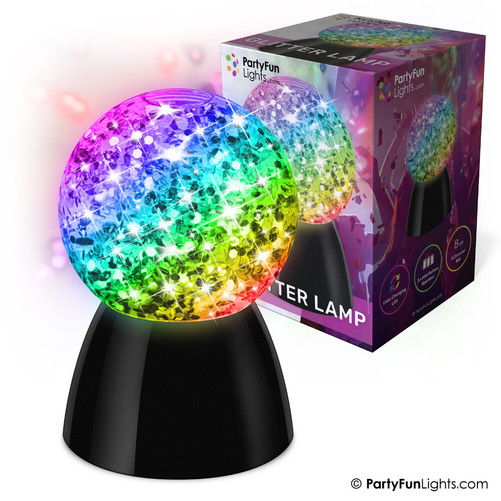 PartyFunLights Glitter Ball Color Changing