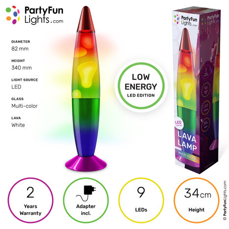 PartyFunLights Multi Color Lava Lamp