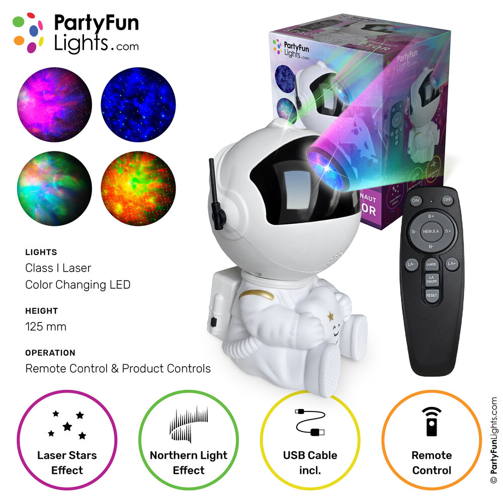 PartyFunLights Projecteur laser Starlight pour astronautes