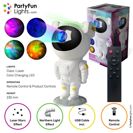 PartyFunLights Astronaut Starlight Laser Projector