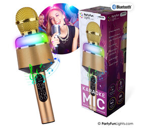 PartyFunLights Karaoke Party Mic Gold