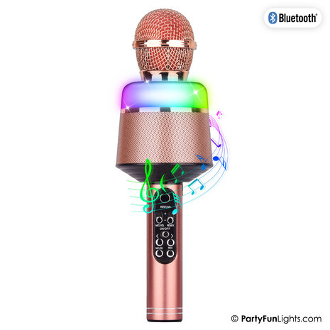 PartyFunLights Karaoke Party Mic with Speaker and Light Effects - Pink