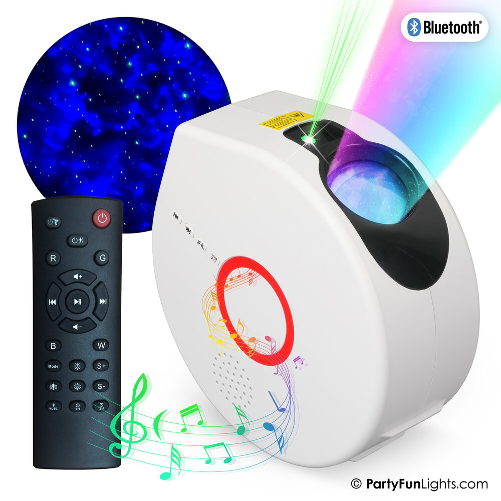 PartyFunLights Laser-Galaxie-Projektionslicht mit Bluetooth-Lautsprecher PartyFunLights Laser-Galaxie-Projektionslicht mit Bluetooth-Lautsprecher