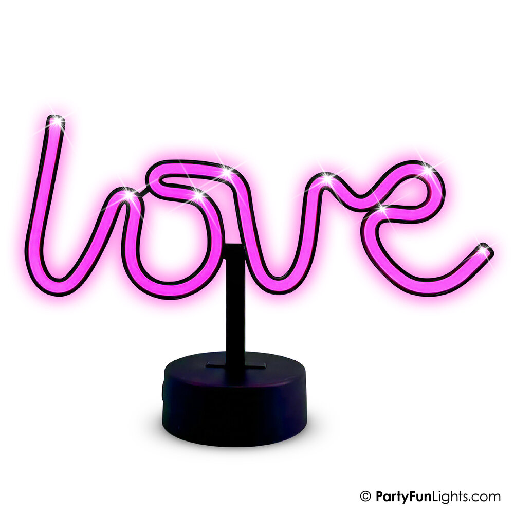 PartyFunLights Roze LED-neon liefdeslamp op batterijen of USB.
