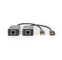 CCBW60EXTBK500 tussenstuk voor kabels USB A RJ45 Zwart