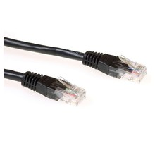 Zwarte 2 meter UTP CAT6 patchkabel met RJ45 connectoren