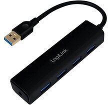 LogiLink UA0295 interface hub USB 3.2 Gen 1 (3.1 Gen 1) Type-A 5000 Mbit/s Zwart