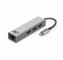 AC7055 3-Poorts USB-C 3.2 (USB 3.0) Hub met Gigabit ethernet poort