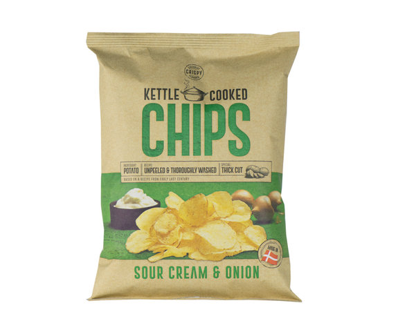 Kettle Cooked Chips Sour Cream & Onion groen 150gr