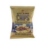 Kettle Cooked Chips Seasalt black Pepper zwart 150gr Kettle Cooked Chips Seasalt black Pepper zwart 150gr