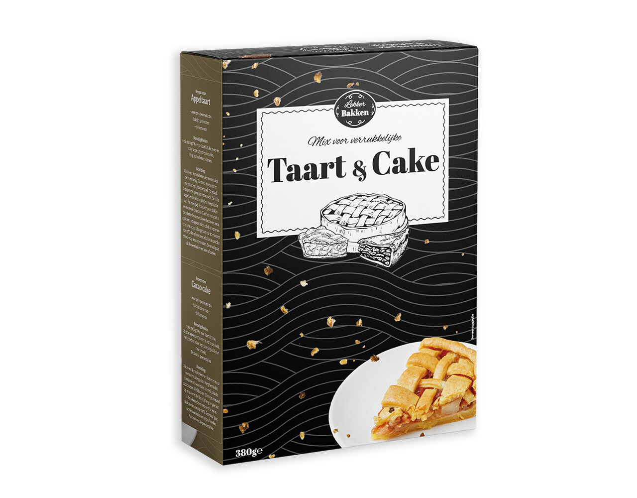 Mix voor Taart & Cake zwart/ goud 380gr