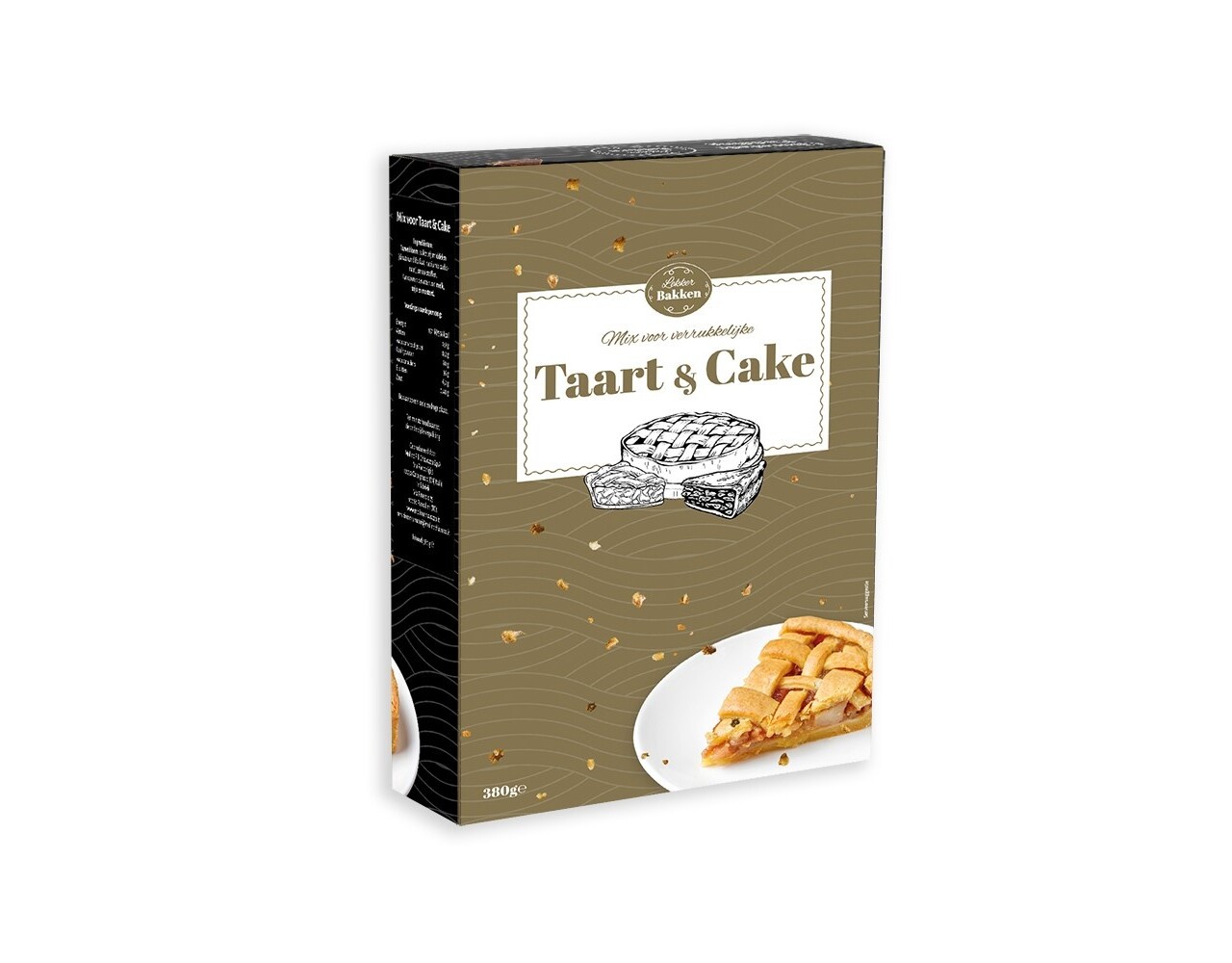 Mix voor Taart & Cake zwart/ goud 380gr