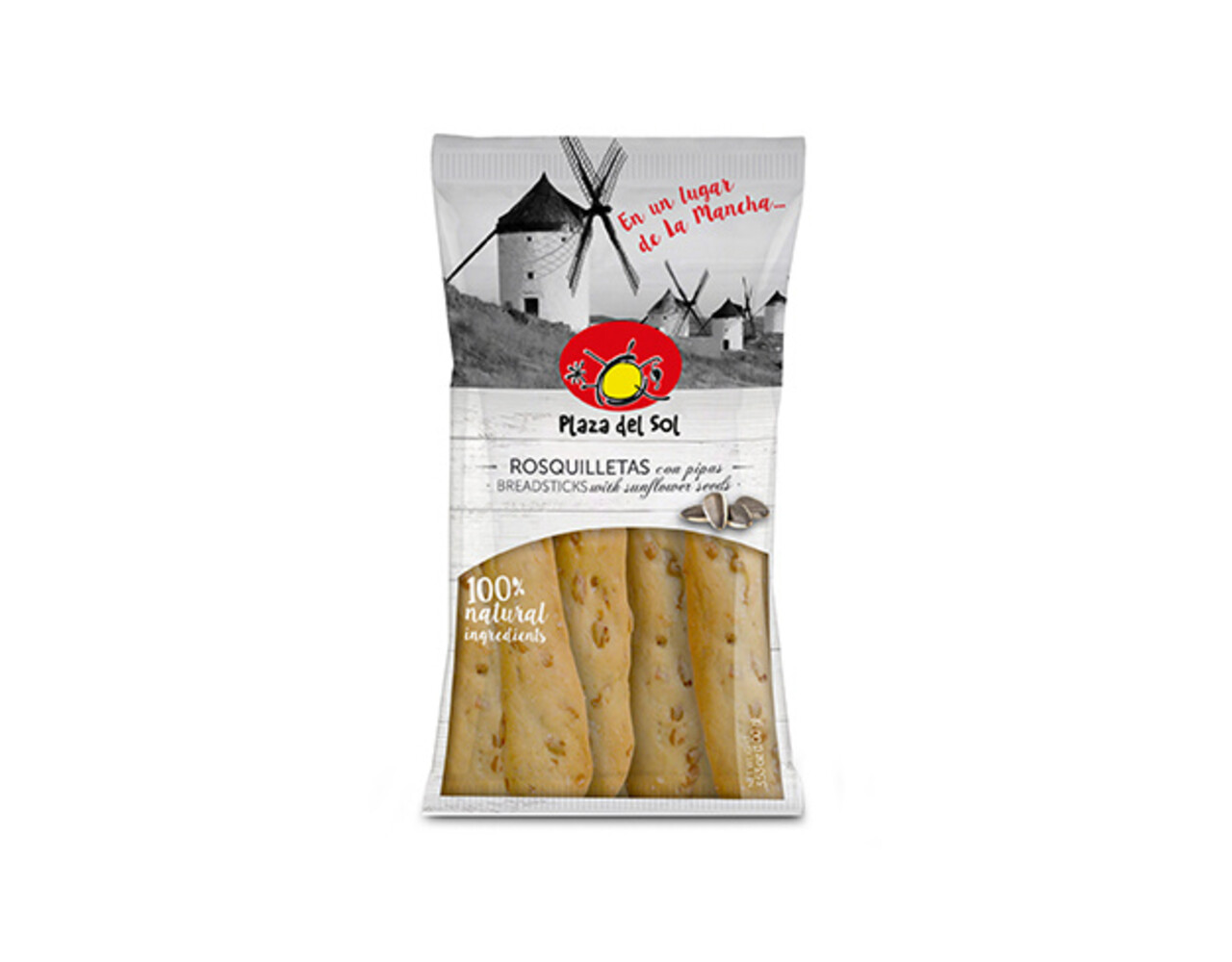 Plaza del Sol Broodstengels met Zonnebloemzaden wit 100g