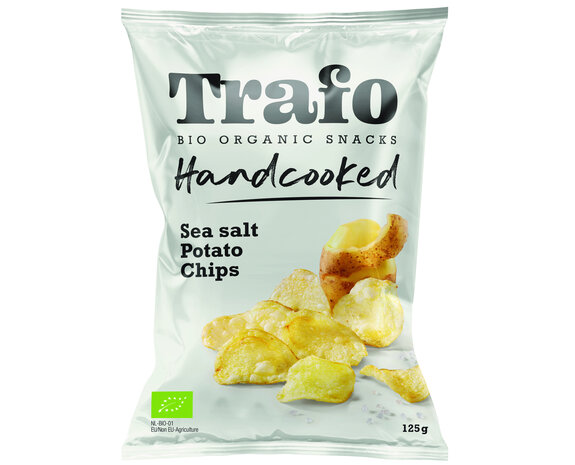 Bio-organic handcooked chips seasalt wit 125gr