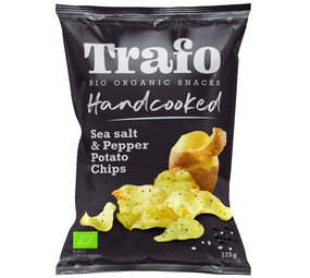 Bio-organic handcooked chips salt bl.pepper zwart 125gr
