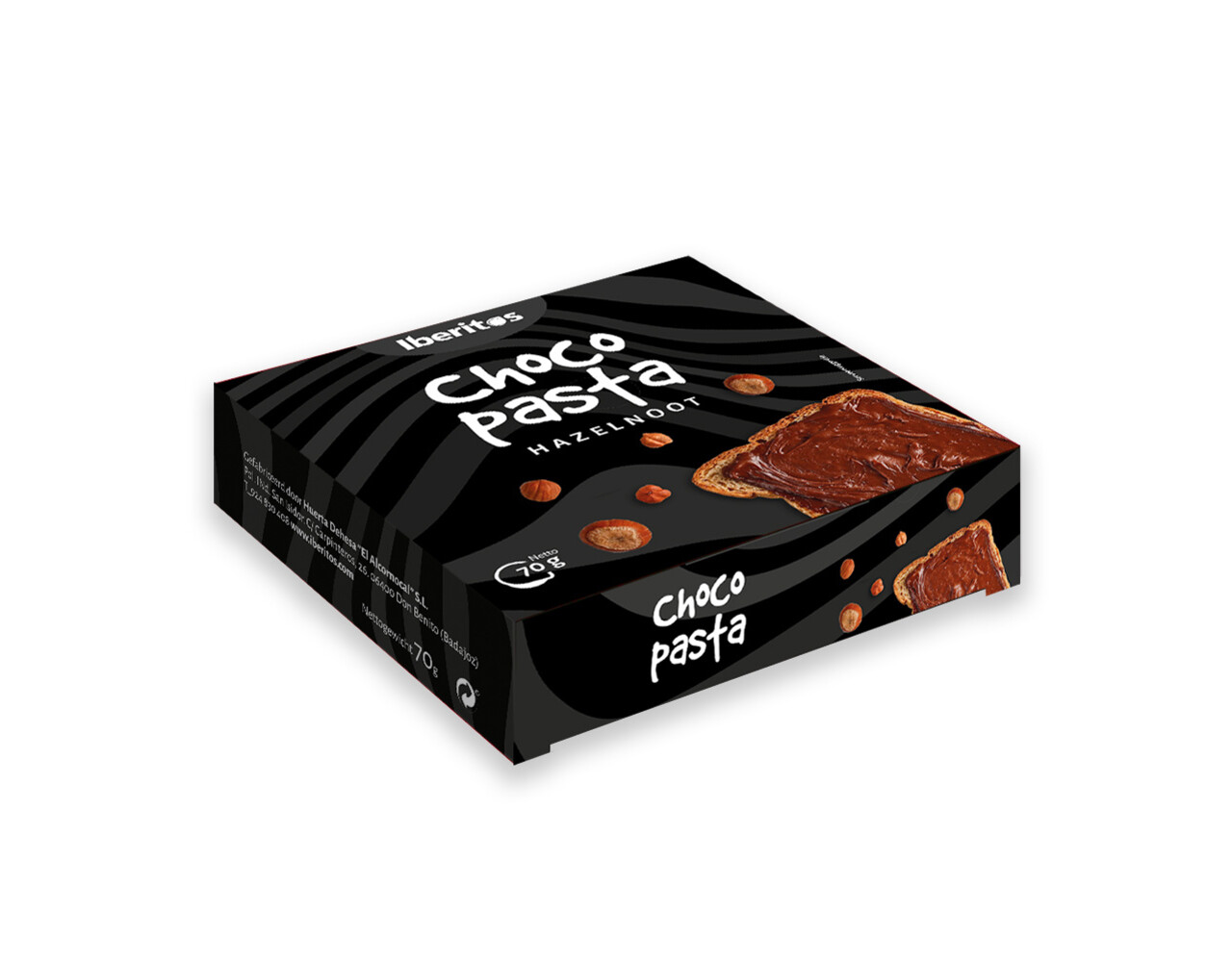 Chocopasta hazelnoot zwart 70gr