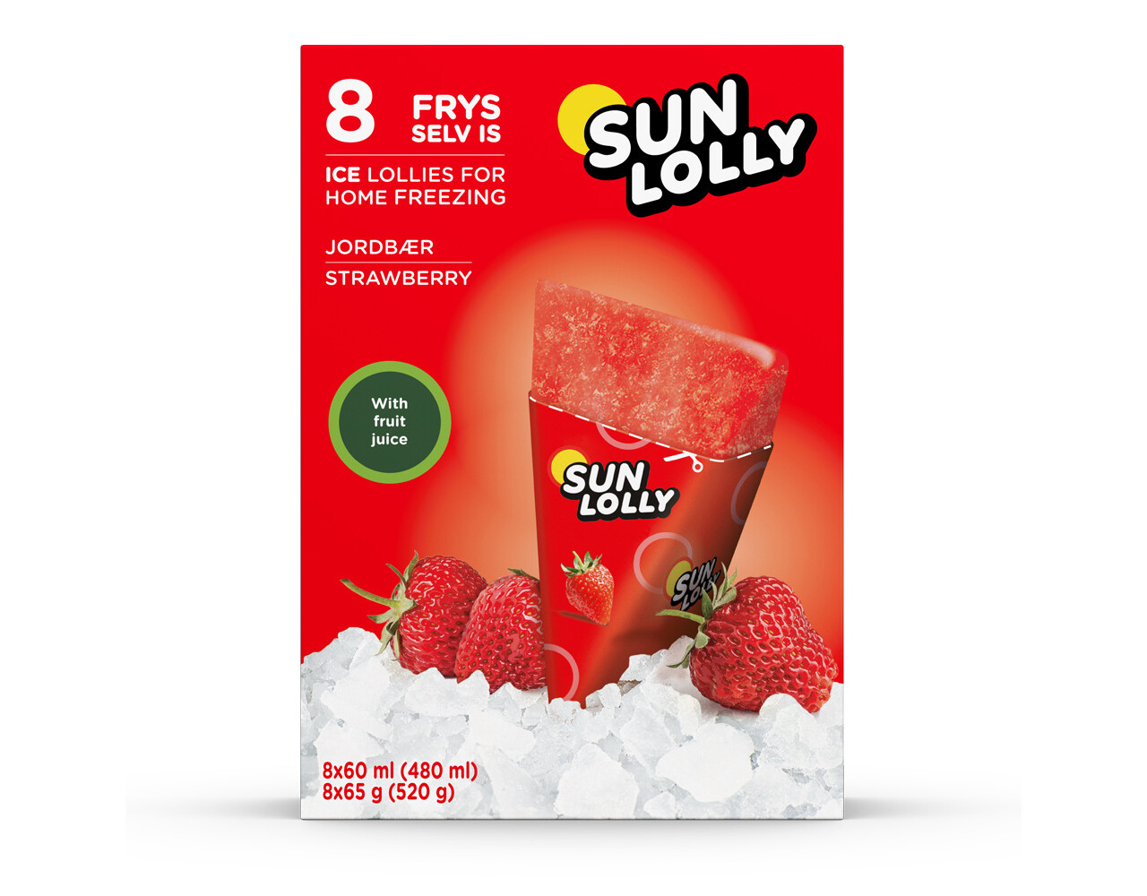 Sun Lolly Aardbei rood 8x65gr