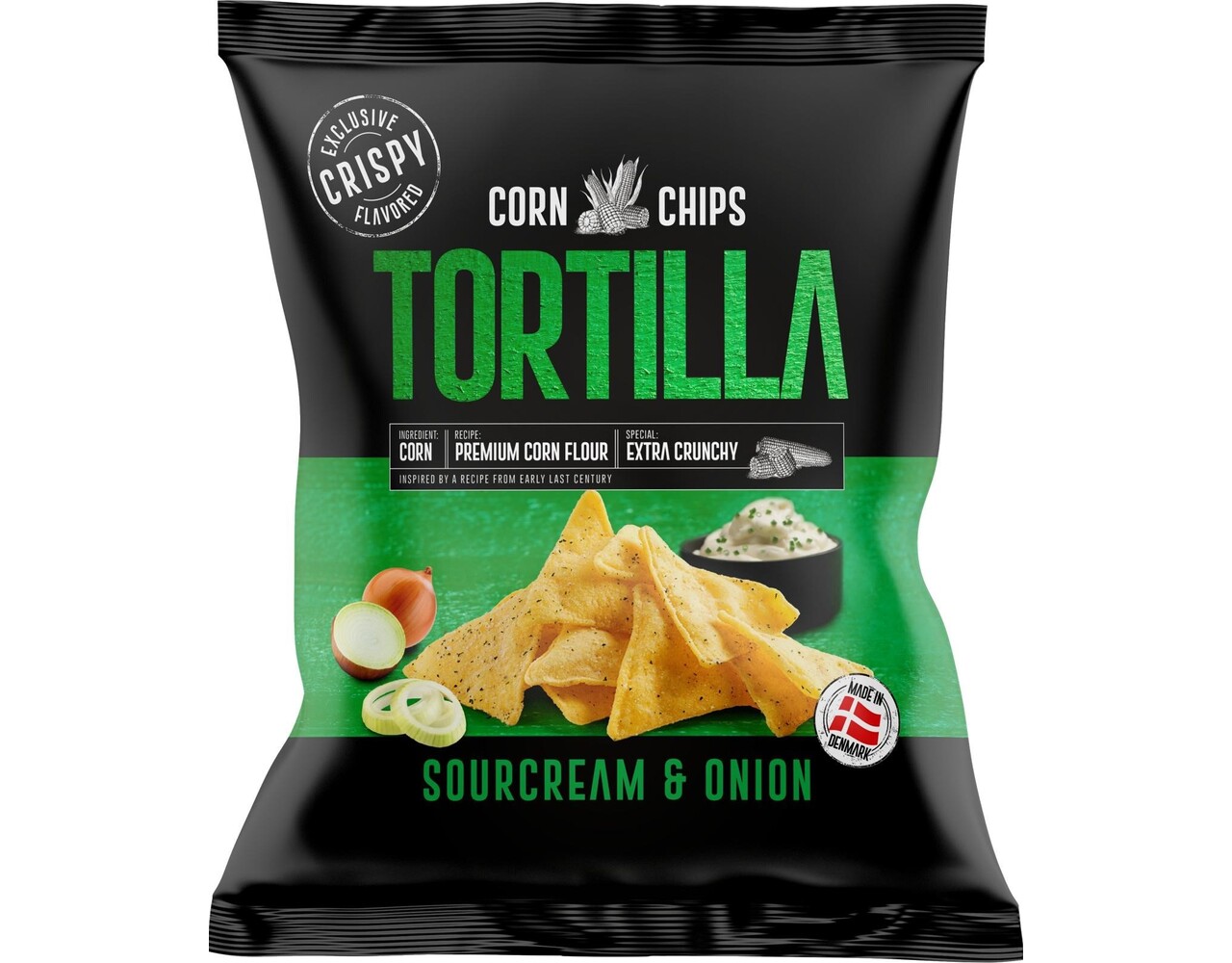 Tortilla Chips Sourcream & Onion zwart 150gr