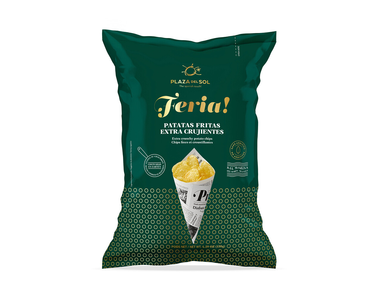 Chips premium Feria super crispy groen 130gr