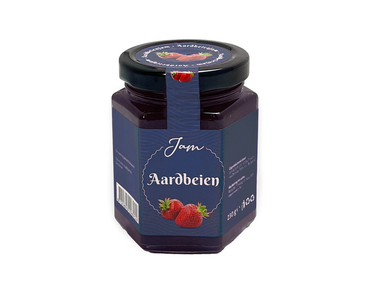 Aardbei jam blauw 230gr