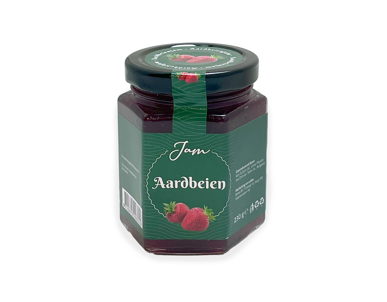 Aardbei jam groen 230gr